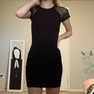 Mesh Sleeve Mini Dress